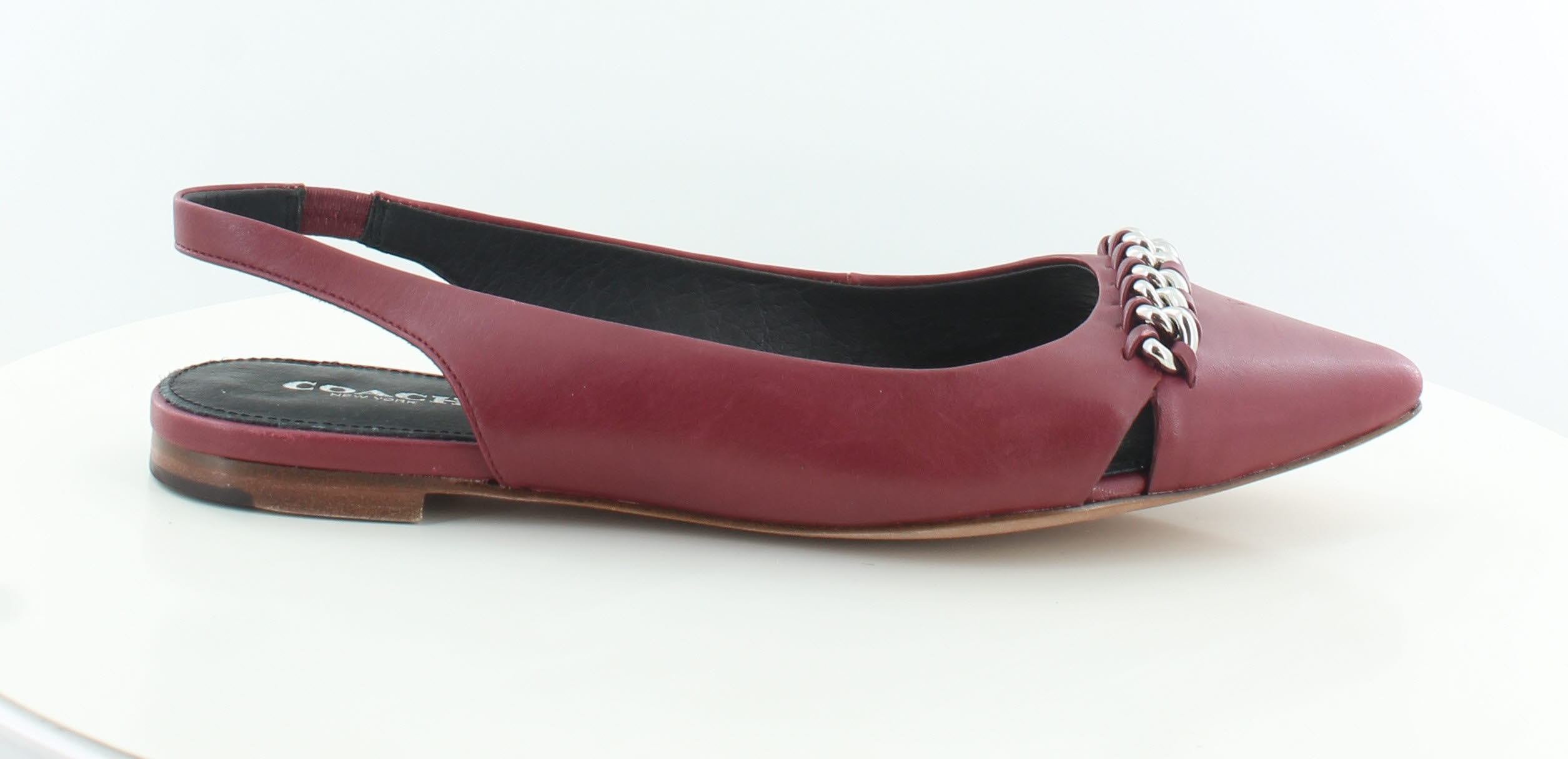 coach red flat shoes