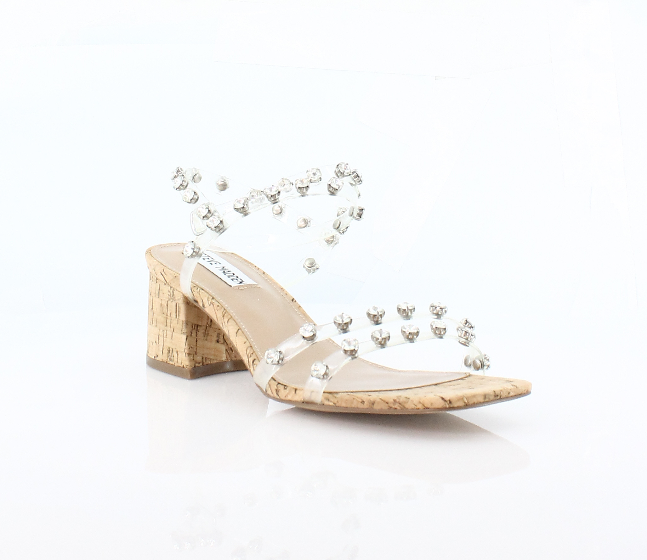 Steve Madden New Invent Clear Womens Shoes Size 8 M Heels MSRP $100
