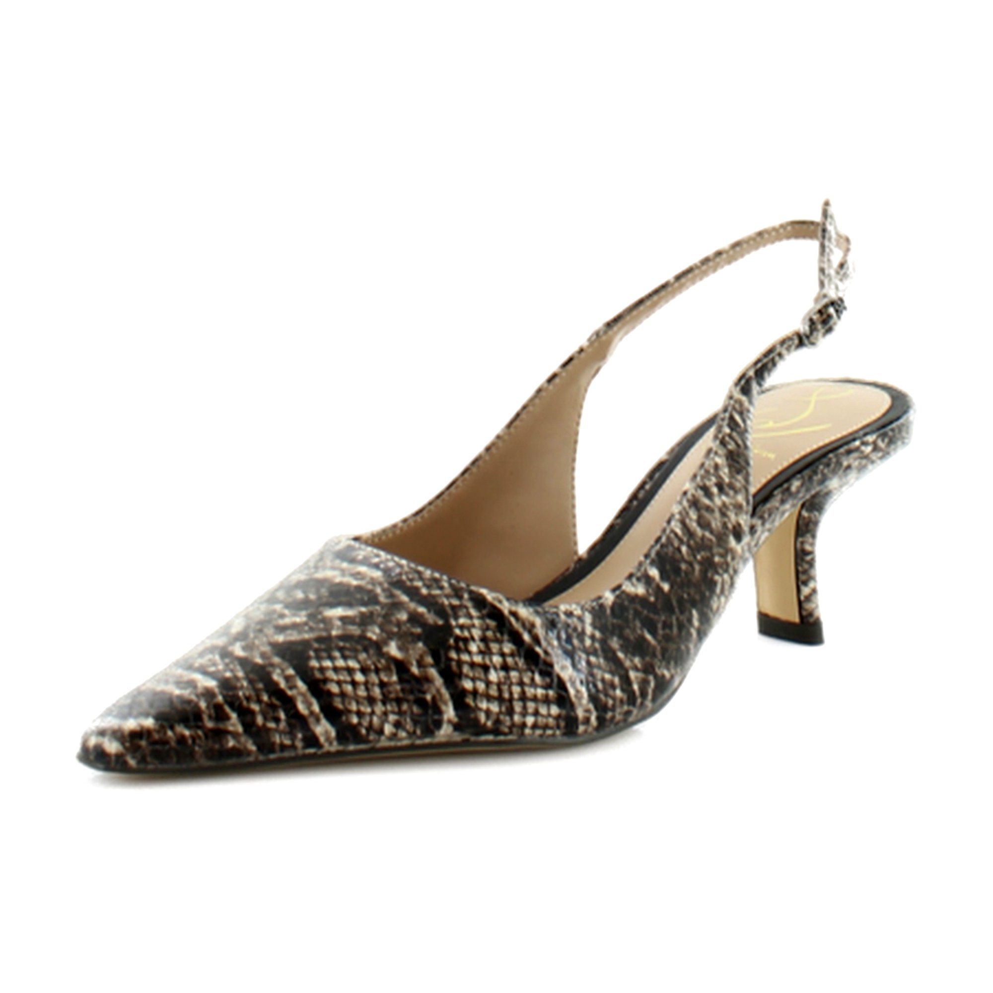 Sam Edelman Bianka Slingback Women's Heels Mocha Taupe Python Print Size 5 M