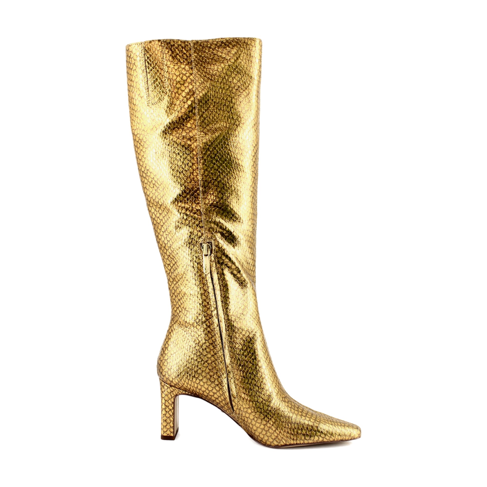 Sam Edelman Sylvia Womens Boots Medallion Gold Snake