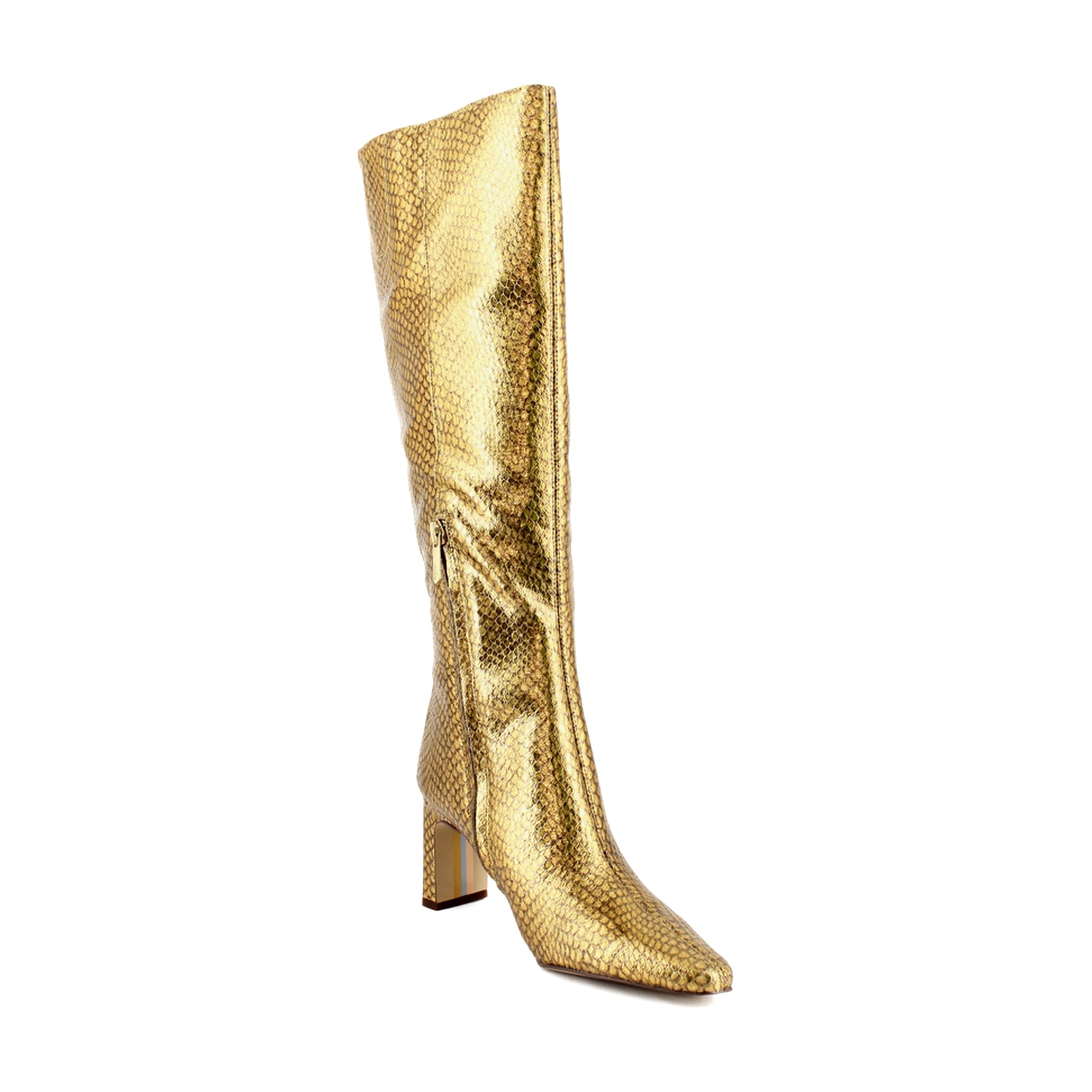 Sam Edelman Sylvia Womens Boots Medallion Gold Snake