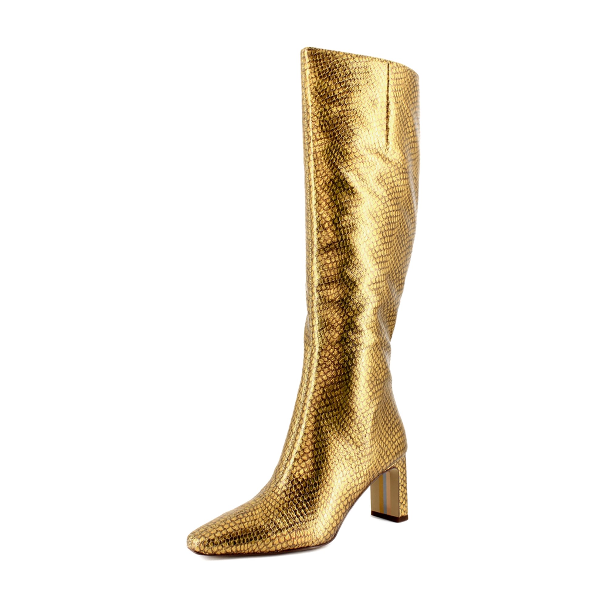 Sam Edelman Sylvia Womens Boots Medallion Gold Snake