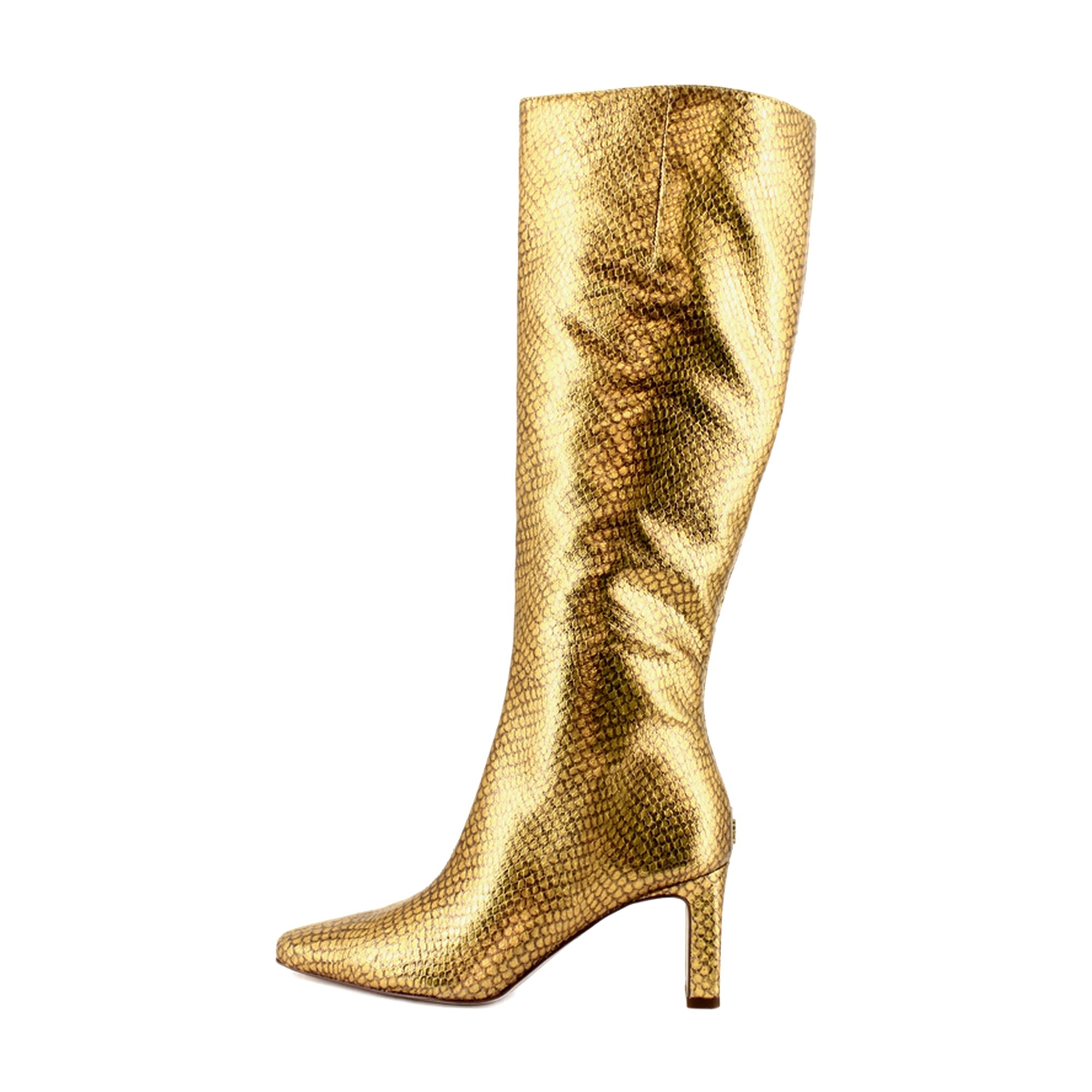 Sam Edelman Sylvia Womens Boots Medallion Gold Snake