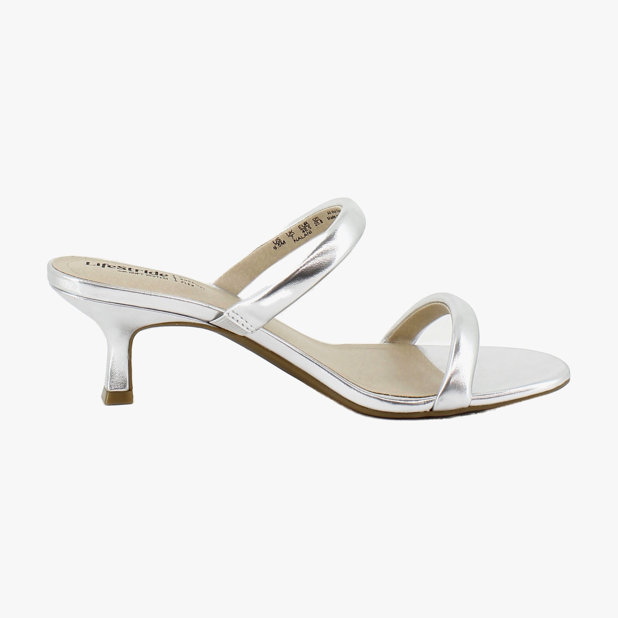 LifeStride Nalani Womens Heels Silver Metallic