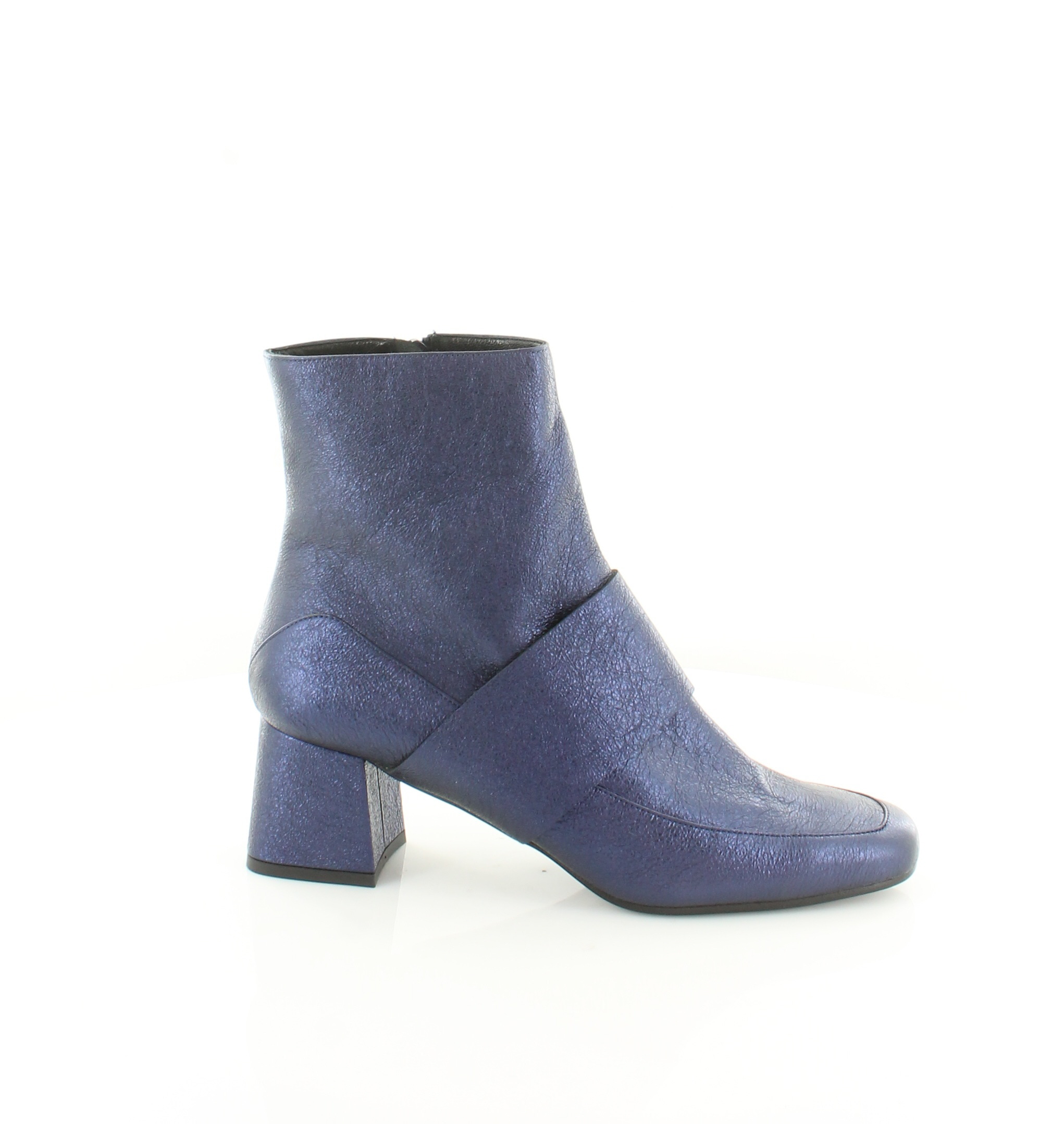 womens navy leather ankle boots