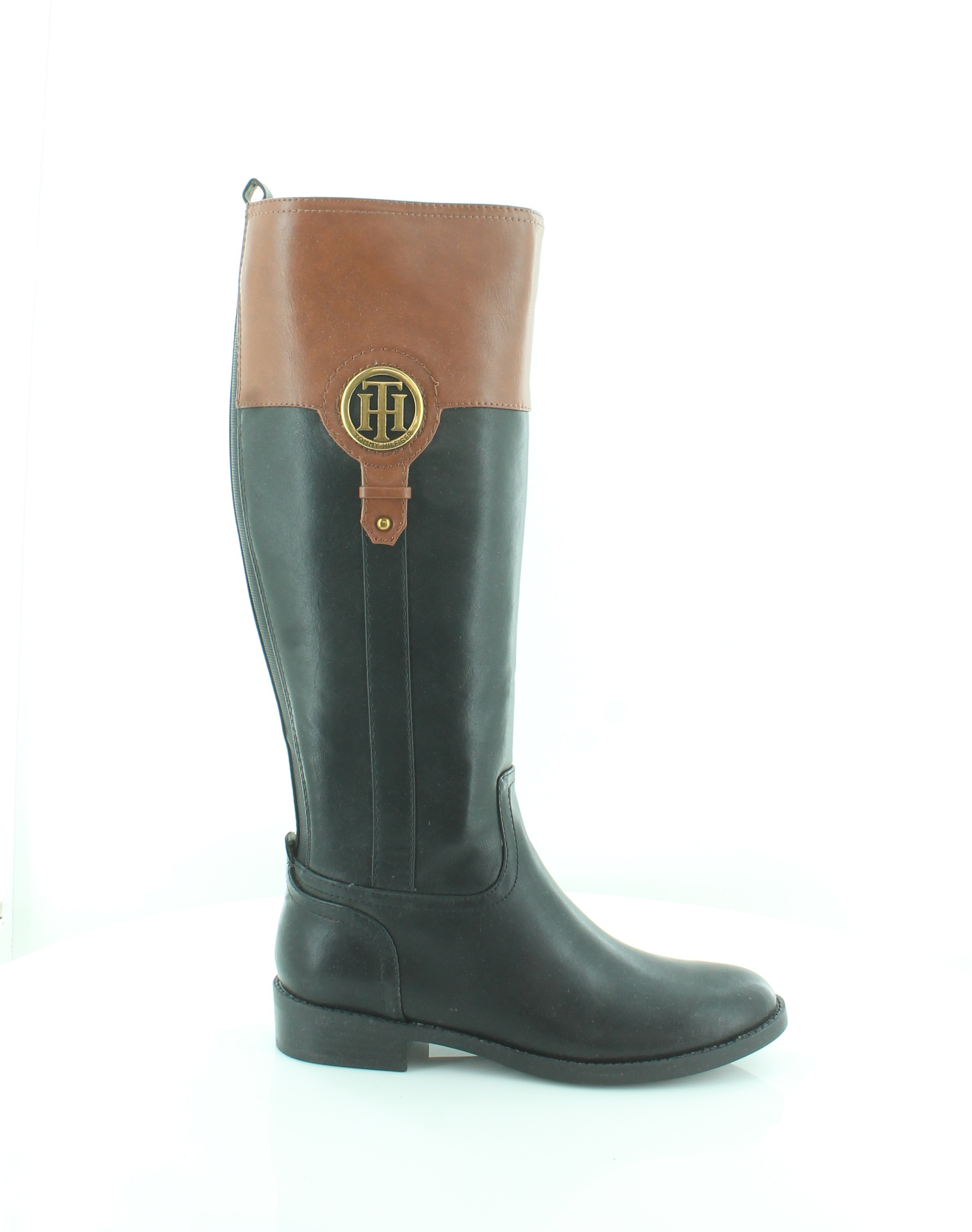 tommy hilfiger brown and black boots