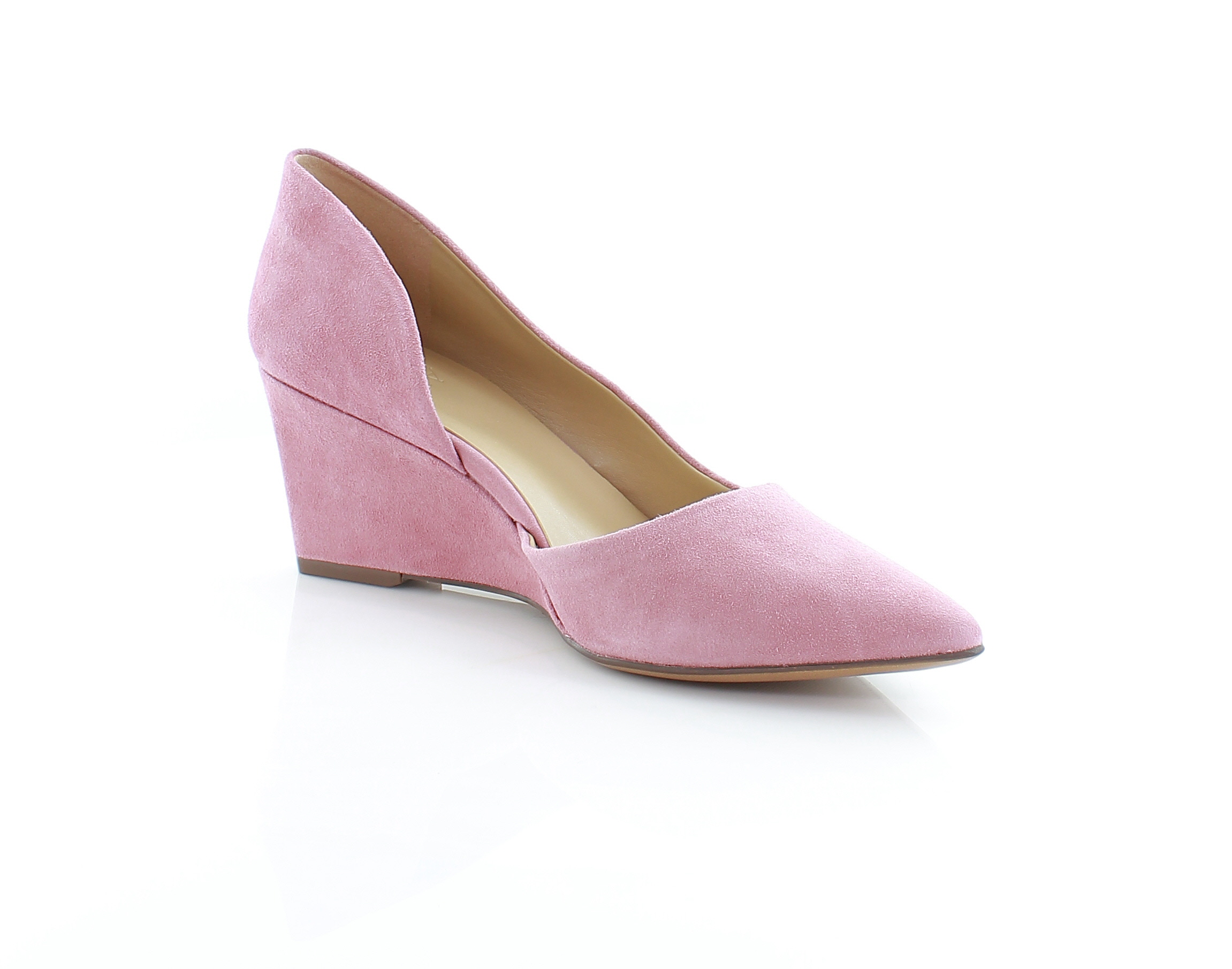 Rose pink wedge store shoes