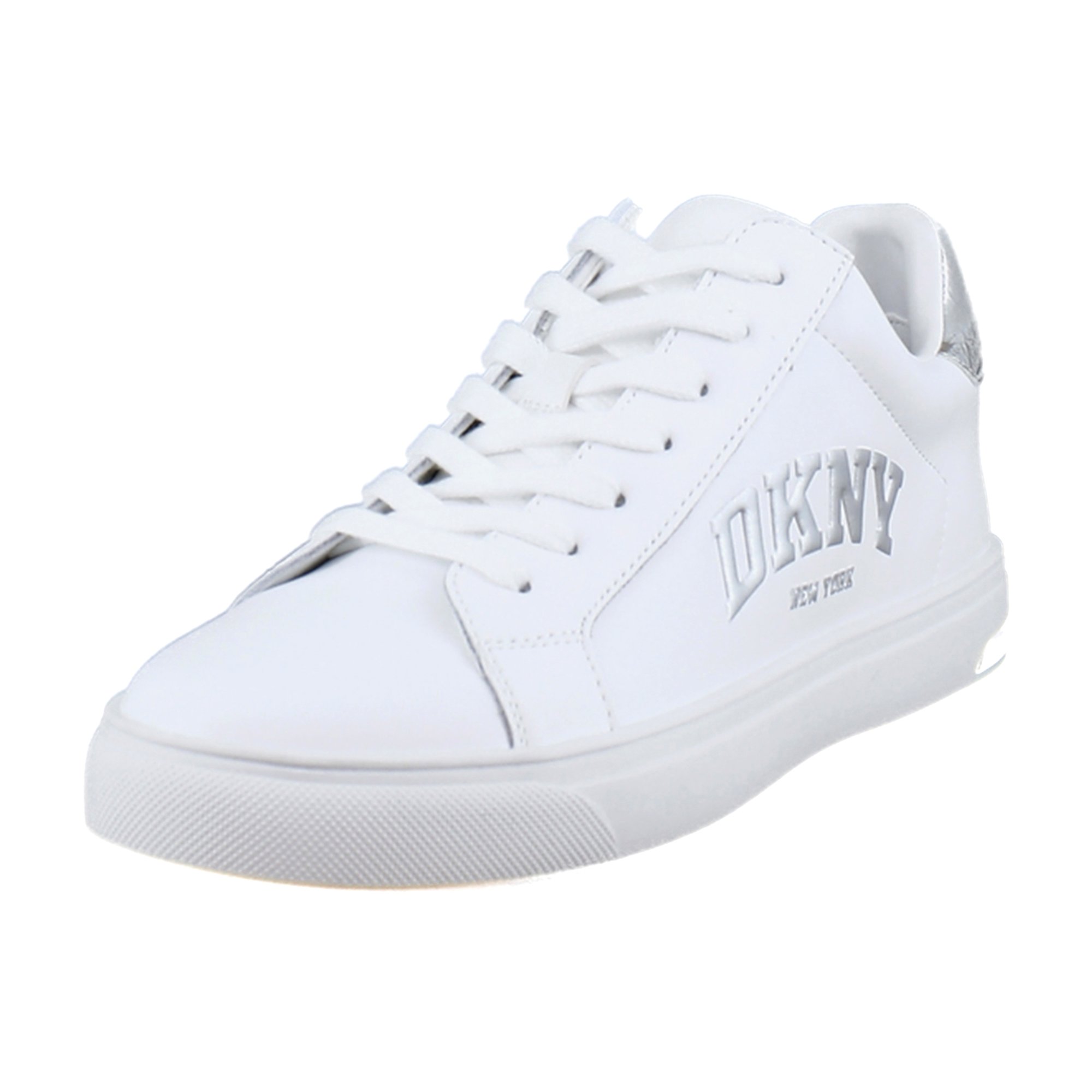 DKNY Abeni Womens Fashion Sneakers White/Silver