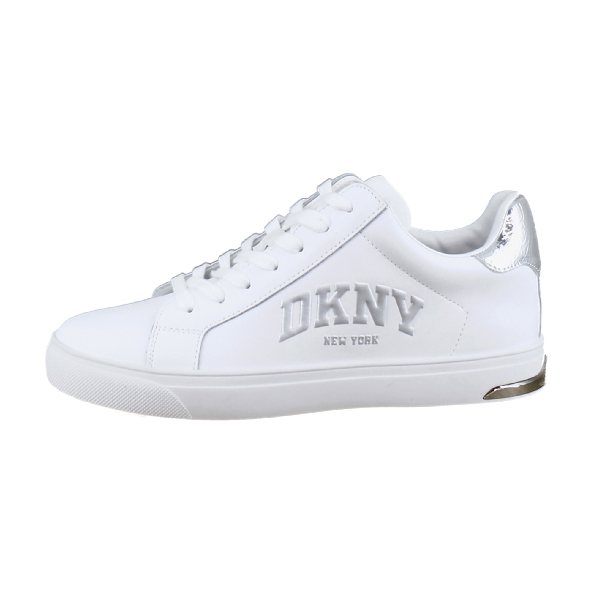 DKNY Abeni Womens Fashion Sneakers White/Silver