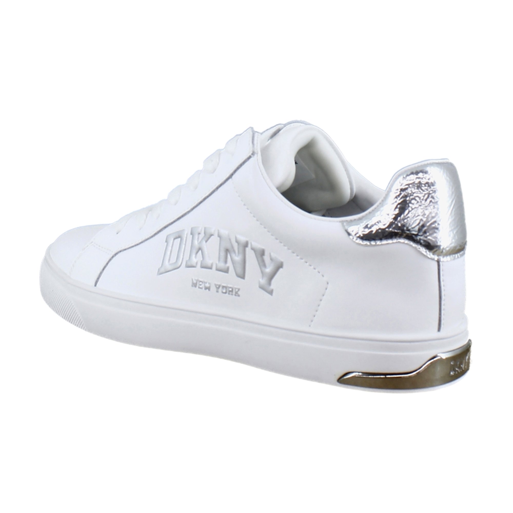 DKNY Abeni Womens Fashion Sneakers White/Silver